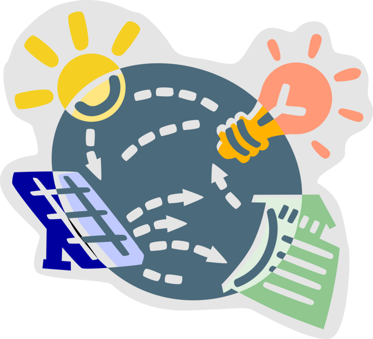 Vector Illustration Of Harnessing And Distributing - Vector Illustration Of Harnessing And Distributing (770x700)