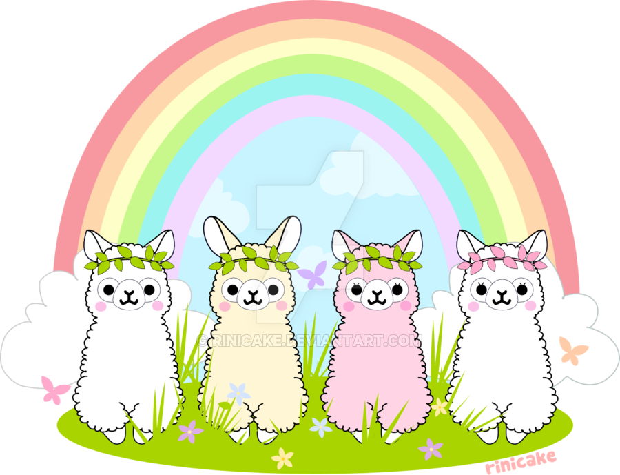 Drawn Alpaca Kawaii - Draw A Cute Alpaca (900x689)