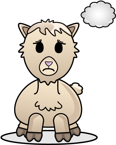 Alpaca Sad Facebook Sticker - Cartoon (450x580)