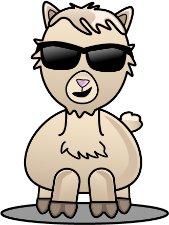 Alpaca Cool Facebook Sticker - Cartoon (450x580)
