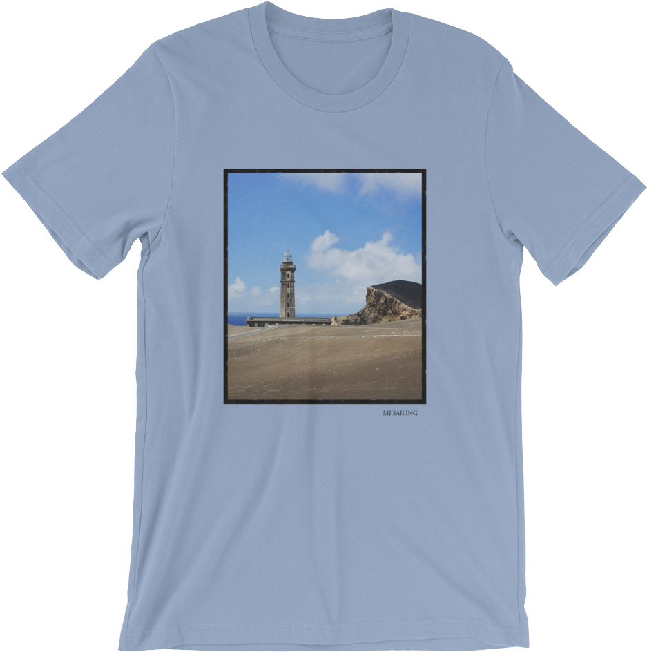 Faial Lighthouse Graphic Tee - Need Coffee And My Magyar Vizsla, Coffee-dog Silhouette (1000x1000)