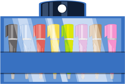 Markers In Box Product Vector Icon Illustration - Education (550x550)