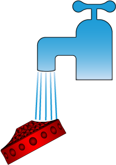 Percolator Washing Under Faucet Illustration - Washing (350x350)