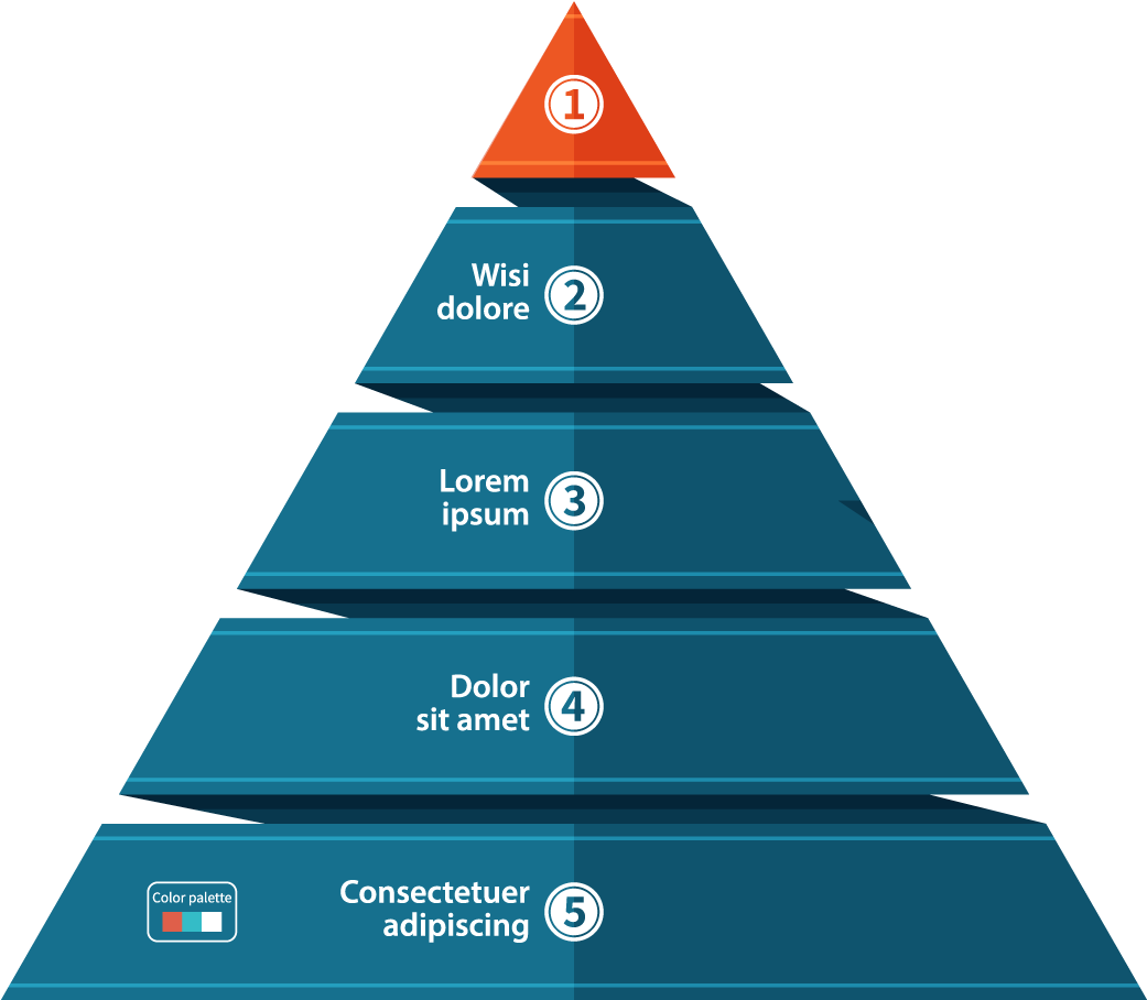 Chart Infographic Pyramid Illustration - Mision Vision Filosofia (1200x1200)