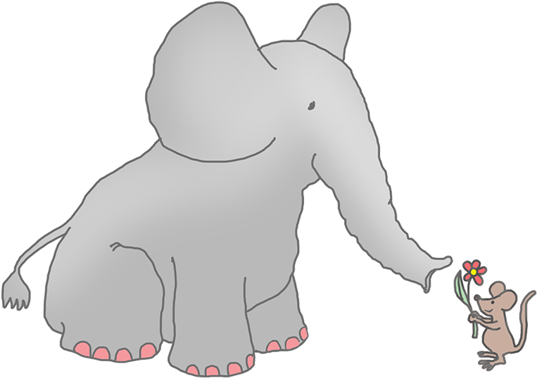 Elephant And Mouse Clip Art - Elephant And Mouse Drawing (818x650)