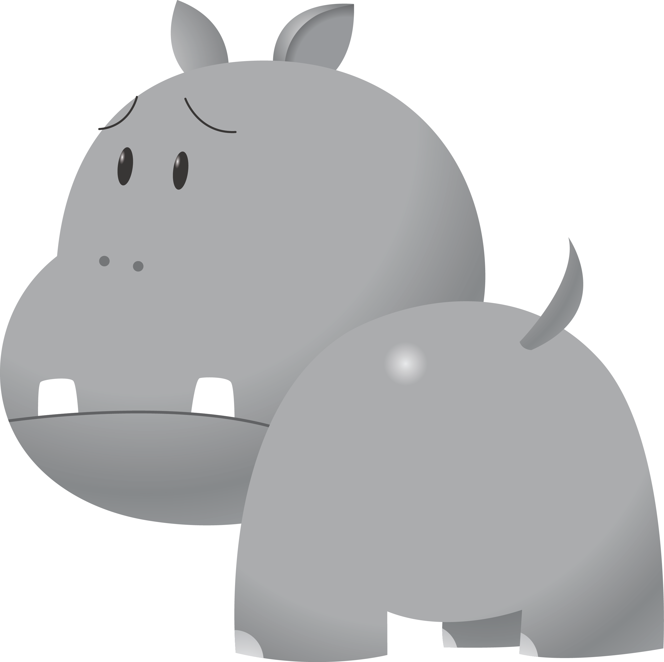 Adorable Clipart Baby Hippo - Hippofm (2689x2682)