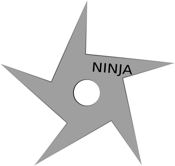 Ninja Star Clip Art At Clker - Ninja Throwing Star Template (600x572)