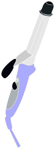 Hair Clipart Curling - Hair Flat Iron Clipart (222x592)