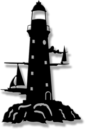 Lighthouse Outline - 24" Beyond The Horizon Lighthouse Metal Wall Art (600x600)