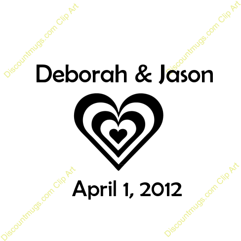 Clip Art Deborah - Green Striped Heart Tile Coaster (500x500)