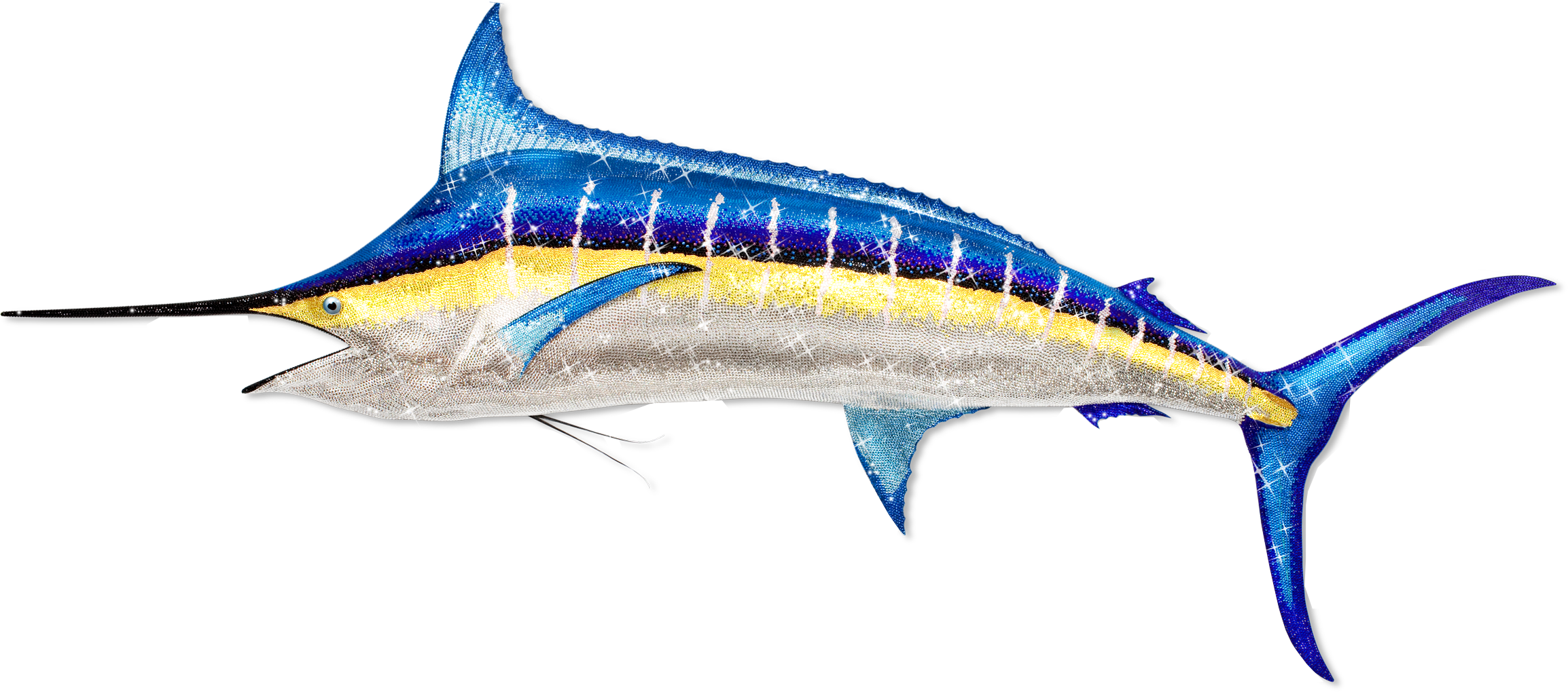 "marlin Grando" Extra Large Swarovski Crystal Encrusted - Atlantic Blue Marlin (2308x1020)