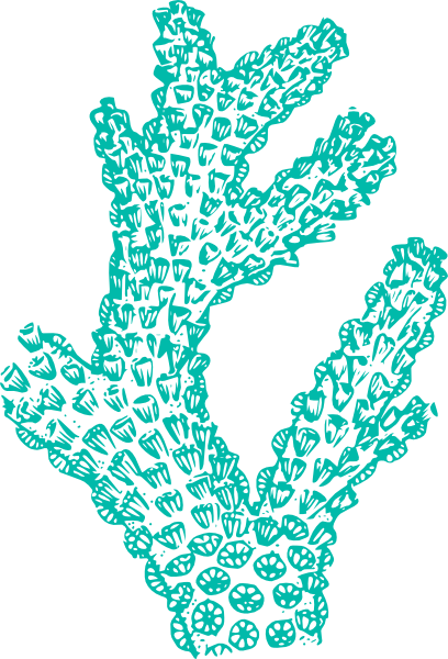 Teal Coral Clip Art At Clker - Coral Clip Art (408x600)
