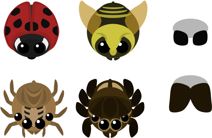 Laybug, Bee, House Spider And Jumping Spider - Mope Io Spider (960x540)