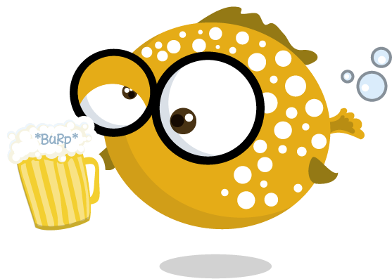 Kugelfisch Mit Bier T-shirt Aufdruck - Beer (585x585)