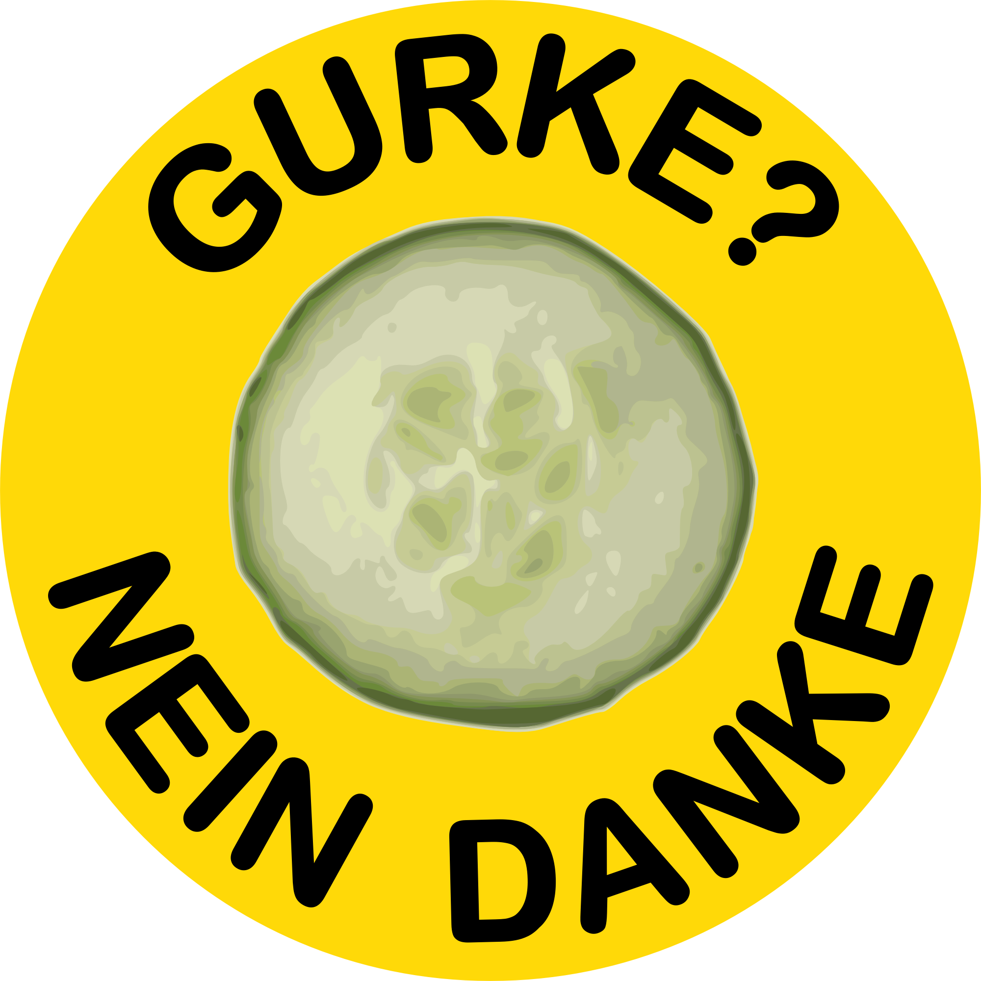 Gurke Nein Danke - Small Atomkraft Nein Danke Flag - 12x18" (2000x2000)