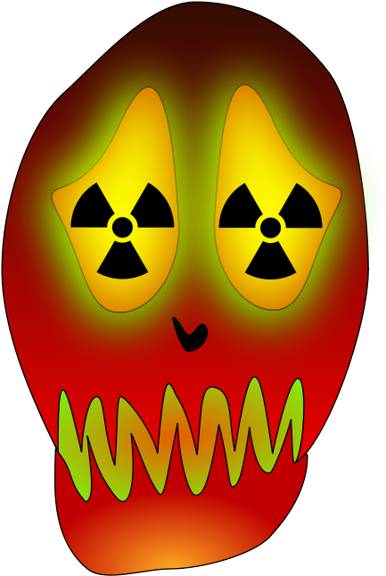 Free Skull And Nuclear Warning - Radioactive Symbol (566x800)