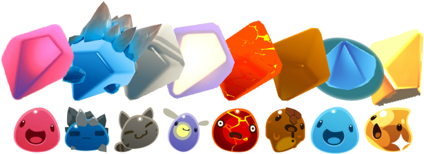 The Plorts And The Slimes That Produce Them - Slime Rancher Alle Slimes (700x250)