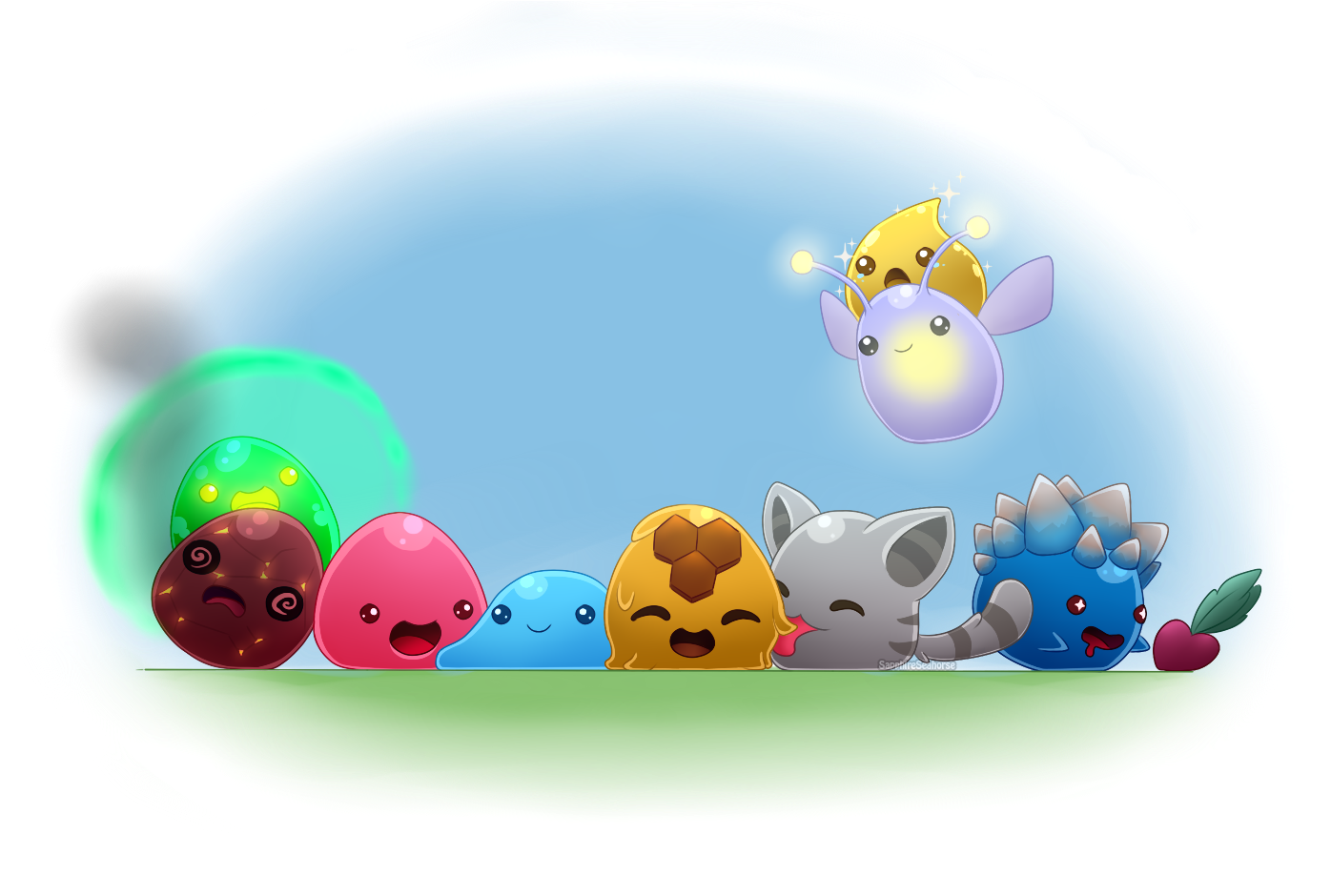 Slime Rancher By Seajelli On Deviantart - Slime Rancher Phosphor Slime (1404x947)