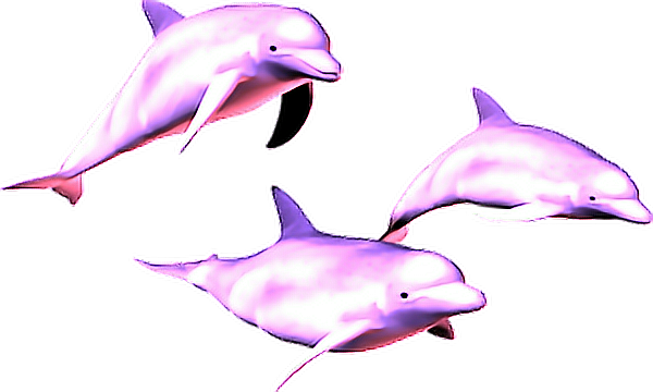 Delfines Rosa Vaporwave Vaporware Aesthetic - Vaporwave Dolphin Png (600x360)