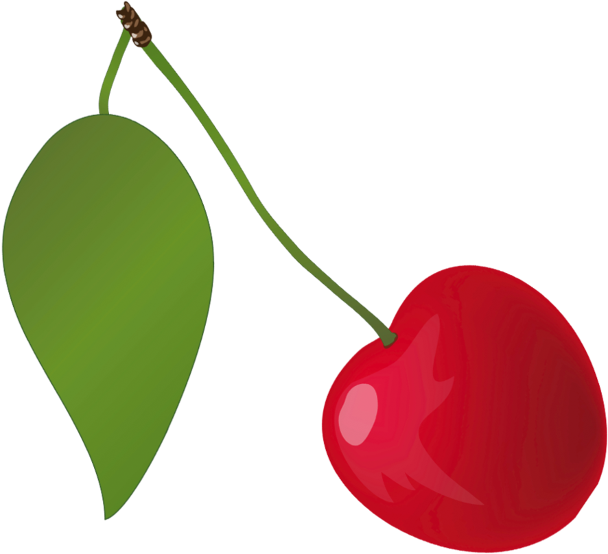 Einzelkirsche Mit Blatt By Marauthe - Kirsche Comic (894x894)
