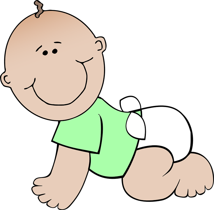 Crawling Baby Clipart 6, Buy Clip Art - 1/4 Sheet - Baby - Edible Icing (735x720)