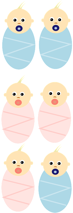 Twin Baby Clipart - Cartoon (360x720)