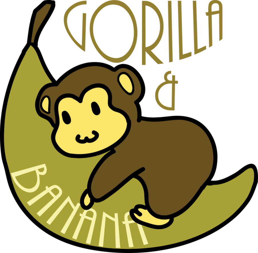 Gorilla And Banana Logo By Cupcakemew - Logo Banana (902x885)