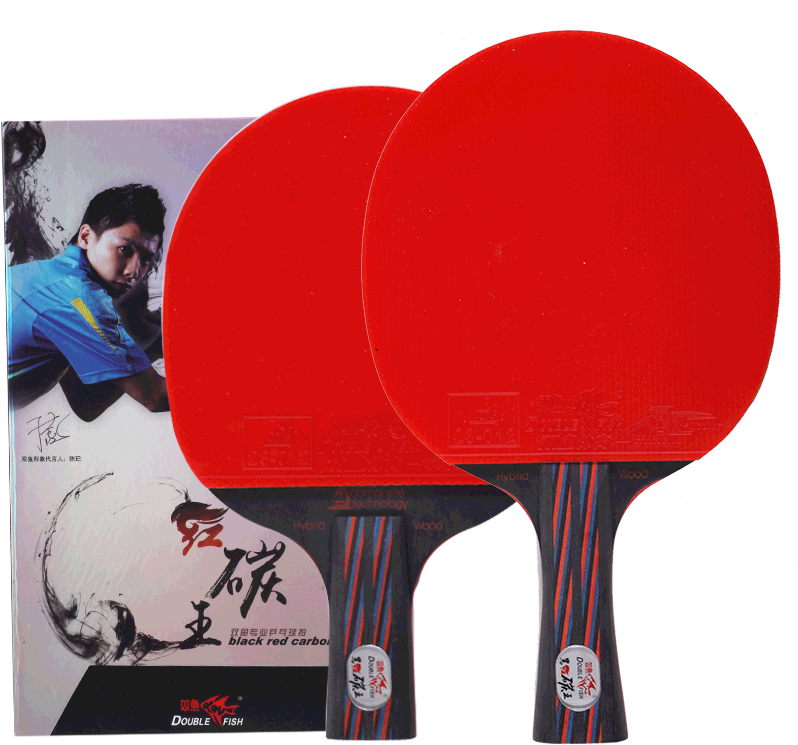 Double Fish Black Red Carbon King Ping Pong - Ping Pong (800x800)