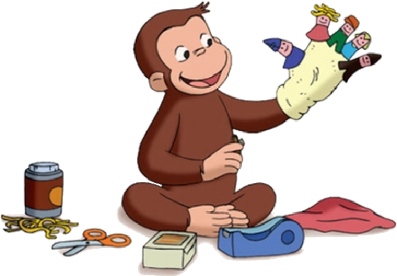 Curious George Halloween Clipart - Dizzy Curious George Smashed Wall Decal Graphic Wall (600x400)