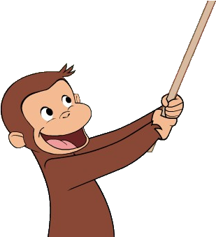 Curious George Holding - Curious George Holding A Sign (423x338)