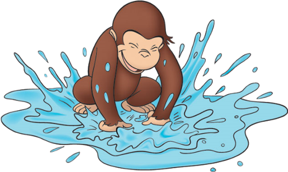 Curious George - Cartoon Images - Curious George In The Water (600x400)