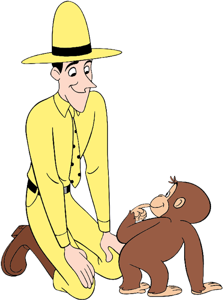 Curious George With Yellow Hat For Kids - Curious George And The Man In The Yellow Hat (450x608)