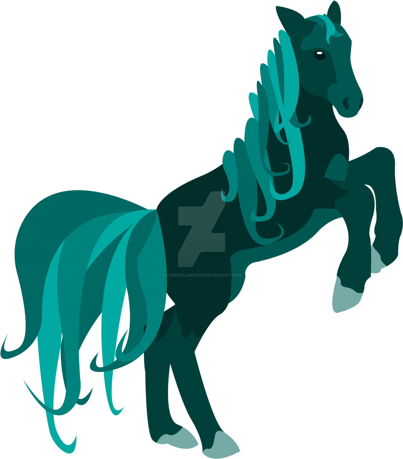 Blue Horse Rearing By Carocollins1993 Blue Horse Rearing - Zazzle Lila Pferdeerrichtung T-shirt (1600x1600)