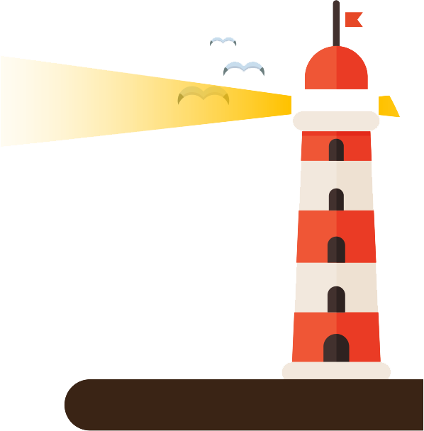 扁平化手绘灯塔 - Phare Rouge Blanc Png (598x608)