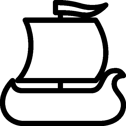 Pixel - Outline Of Viking Ship (512x512)