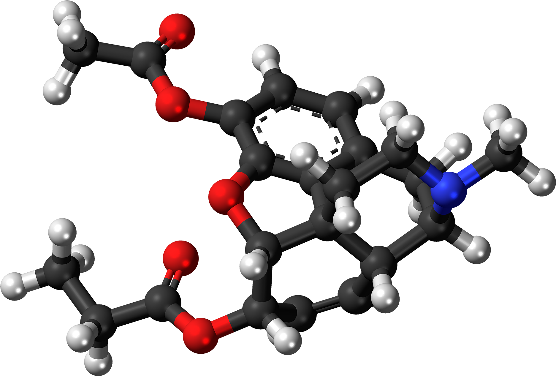 Acetylpropionylmorphine Molecule Ball - Dihydromorphine (2000x1393)
