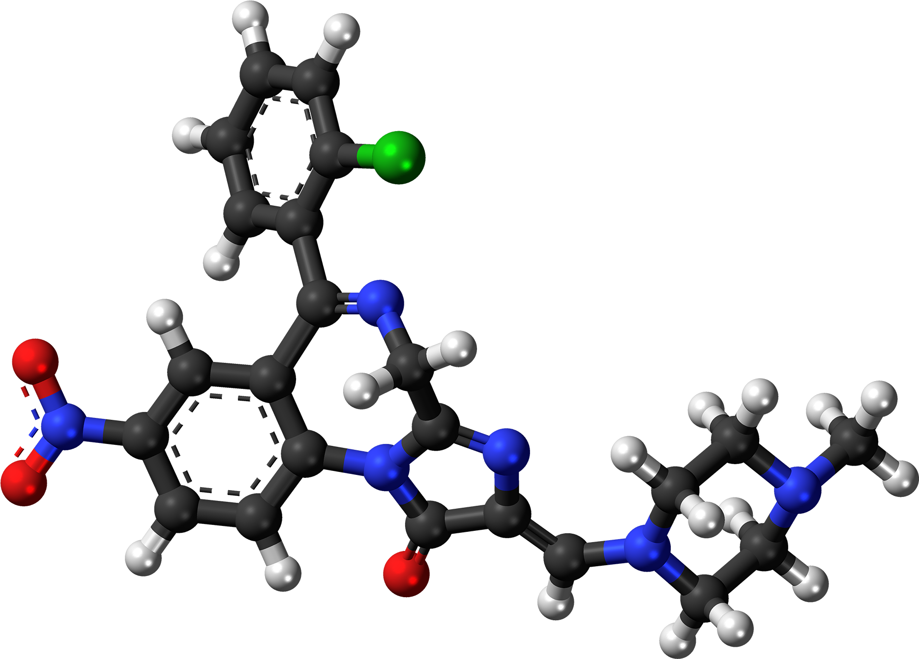Loprazolam Molecule Ball - Xylenes By Michael Olawale Daramola (2000x1473)