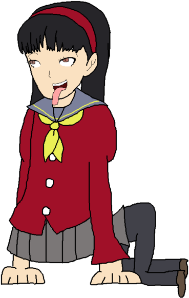 Yukiko Amagi Acting Liek A Dog By Spamhead400 - Cartoon (400x607)