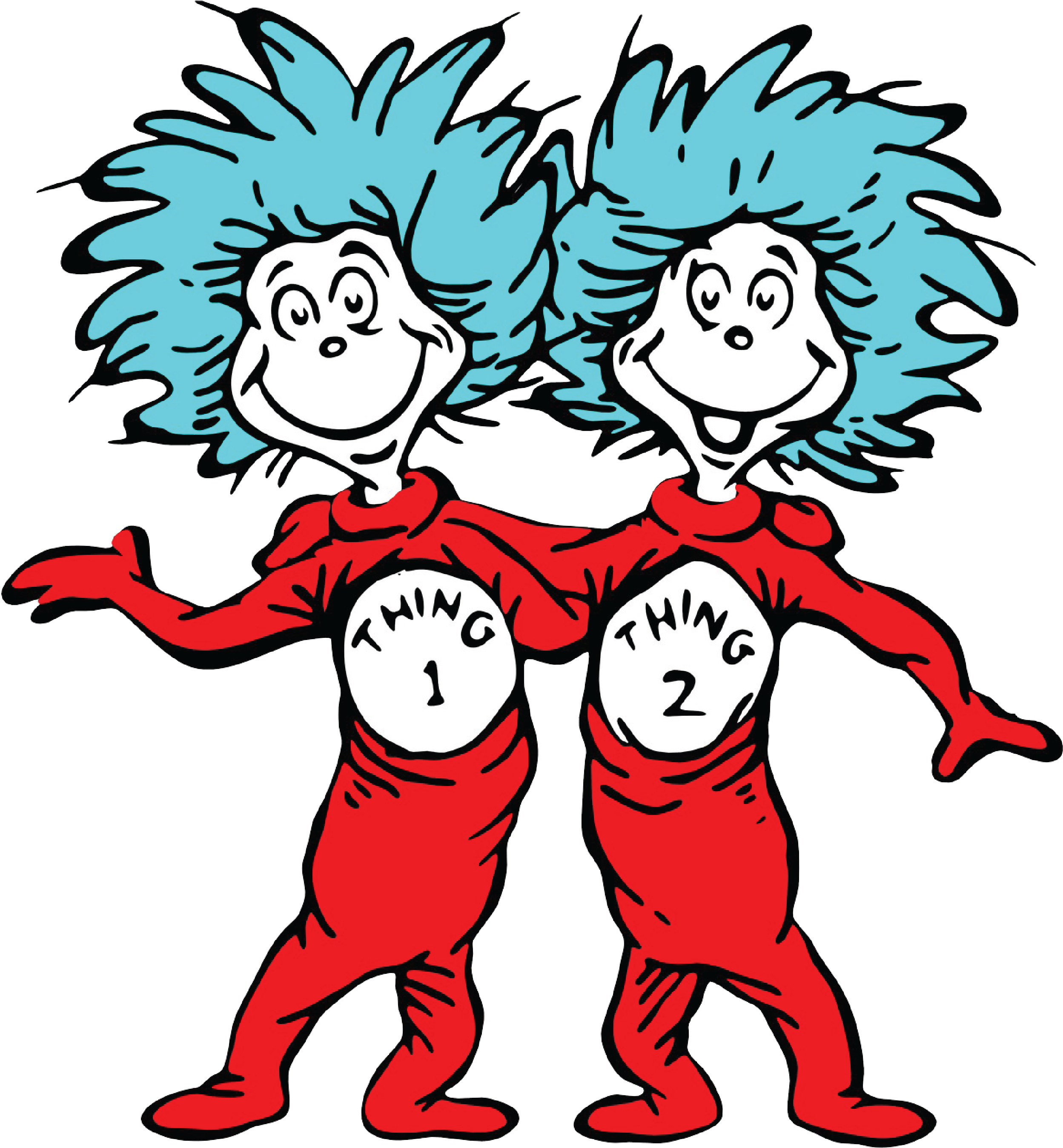Interested In Joining The Ls Musical This Year Want - Dr Seuss Thing 1 And Thing 2 (2612x2813)