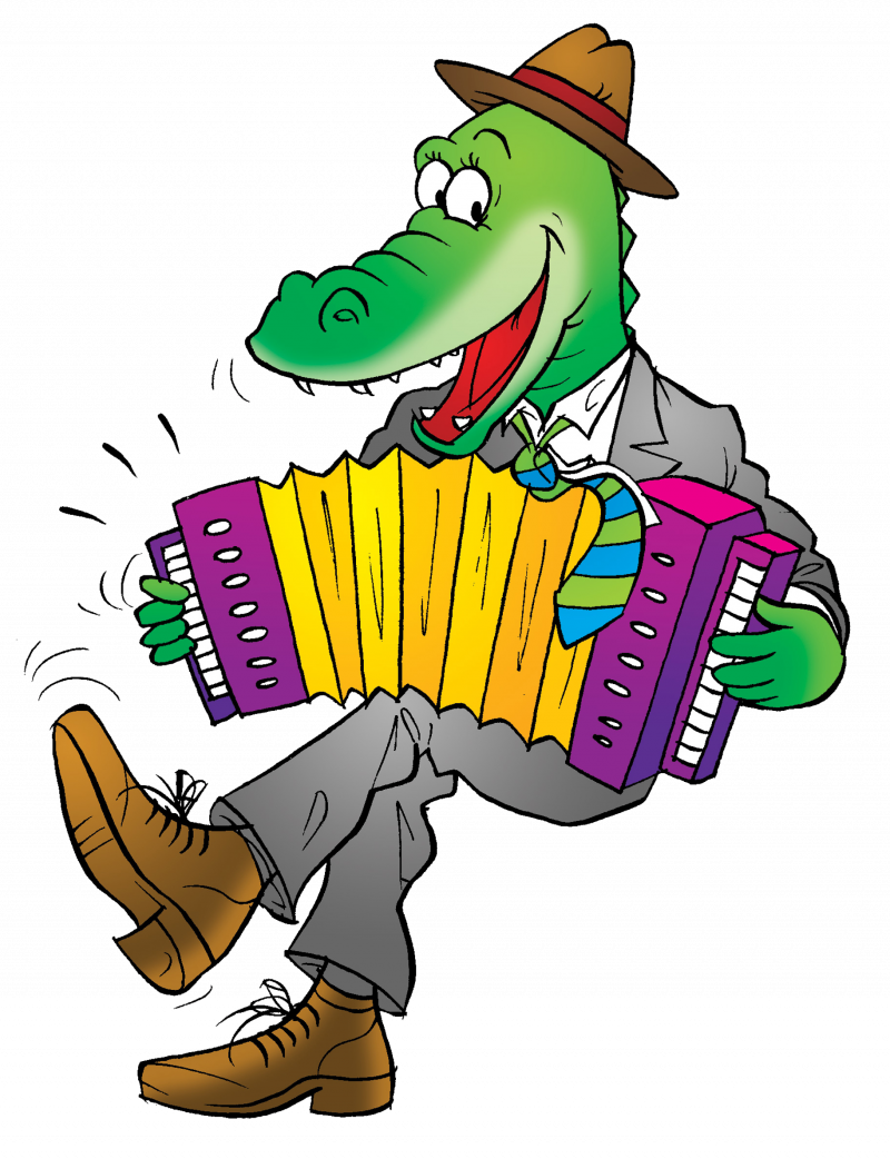 Alligator Crocodile Cartoon Cajun Accordion - Funny Crocodile (800x1042)