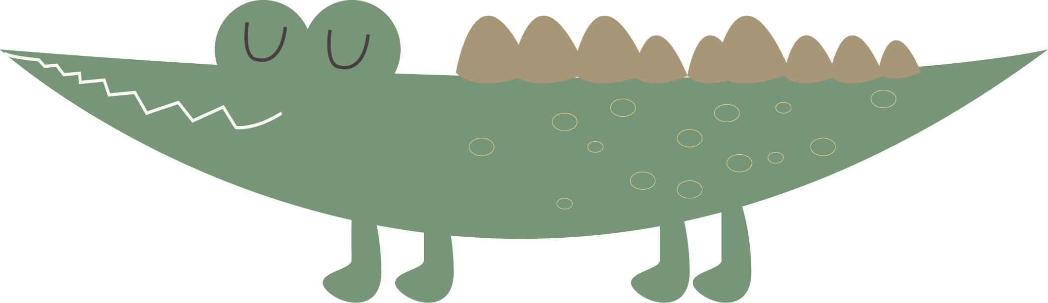 Crocodile Cartoon Illustration - Vector Graphics (2119x613)