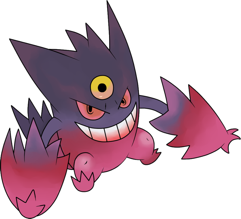 Short Pants Black And White - Pokemon Go Mega Gengar (800x725)