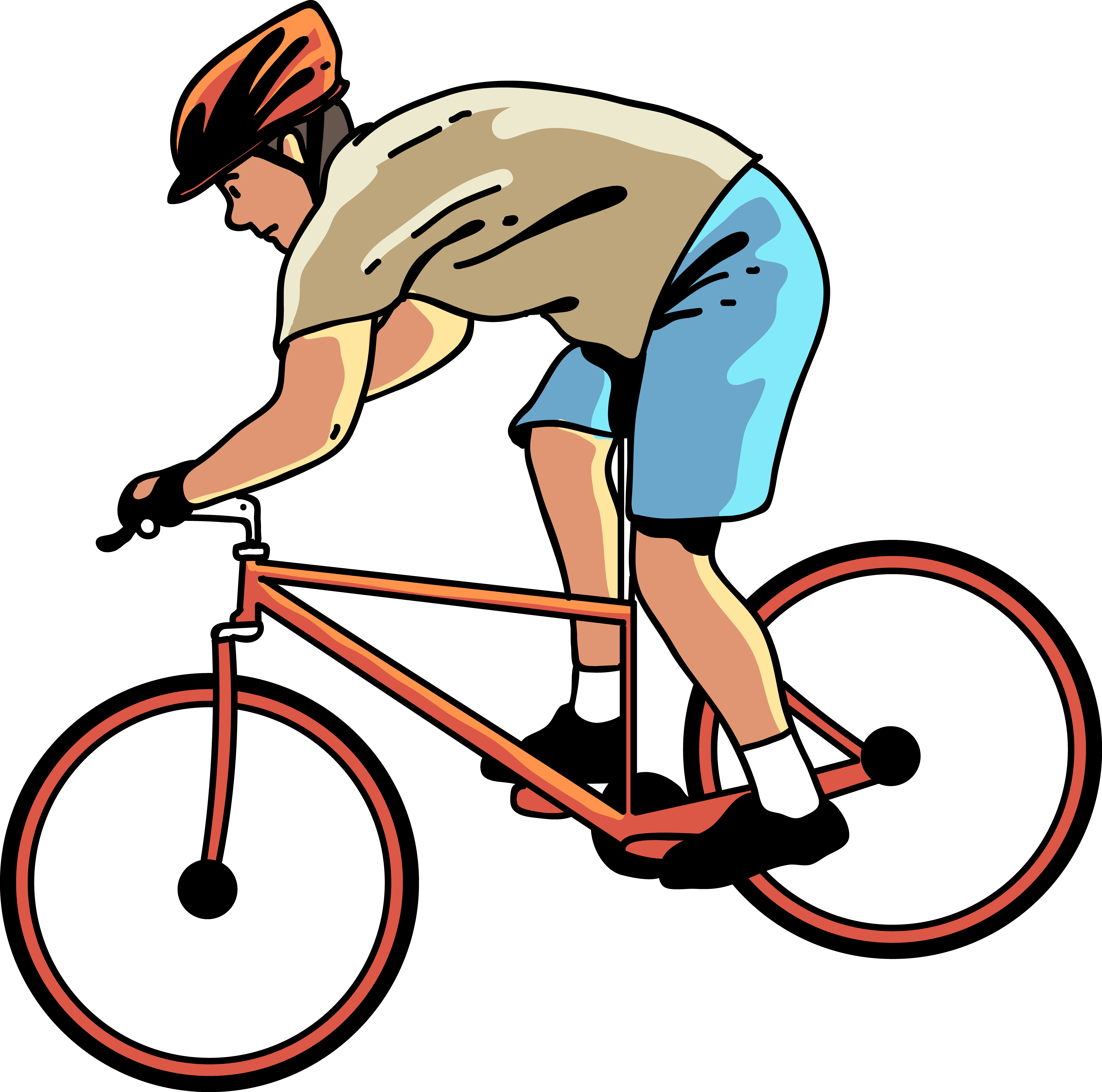 Cycling Bicycle Frame Clip Art - Mountain Cyclinf Vector (6394x6335)