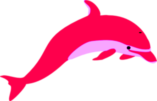 Pink Dolphin Free Images At Clker Com Vector Clip Art - Pink Dolphin Clip Art (600x387)