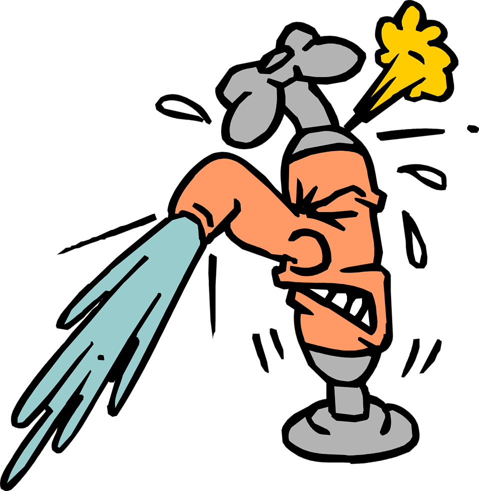 Illustration Of A Cartoon Angry Faucet - Tropfender Wasserhahn Comic (958x982)