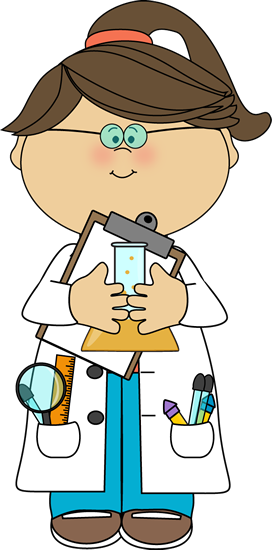 Binder Clipart - Girl Scientist Clipart (272x550)