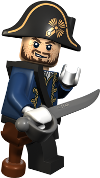 Lego Barbossa Privateer - Pirates Of The Caribbean Barbossa (341x360)