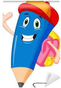 Pencils Cartoon With School Bags Wall Mural • Pixers® - Pencils Cartoon (400x400)