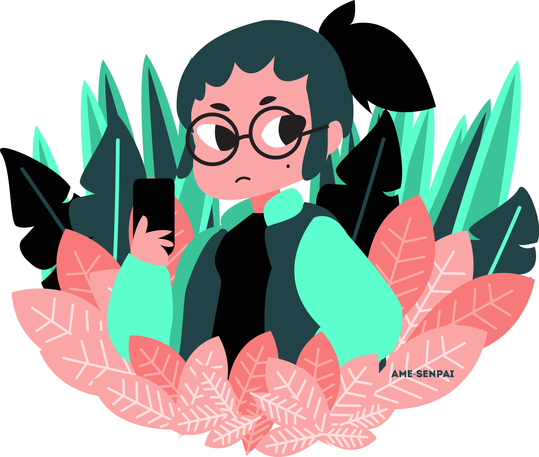 Made On Adobe Illustrator Running Away From Fastfood - Illustration (1803x1528)