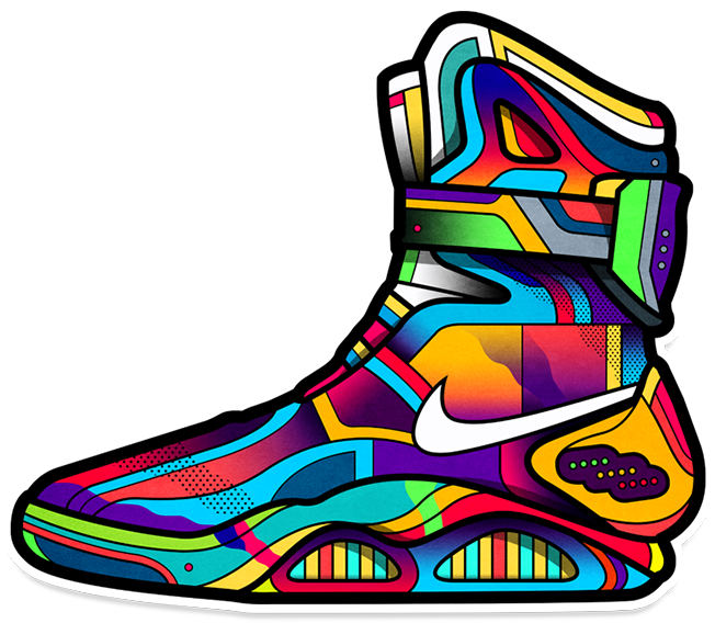 Van Orton Design Icons Nike Mag - Sticker Nike Mag (800x629)